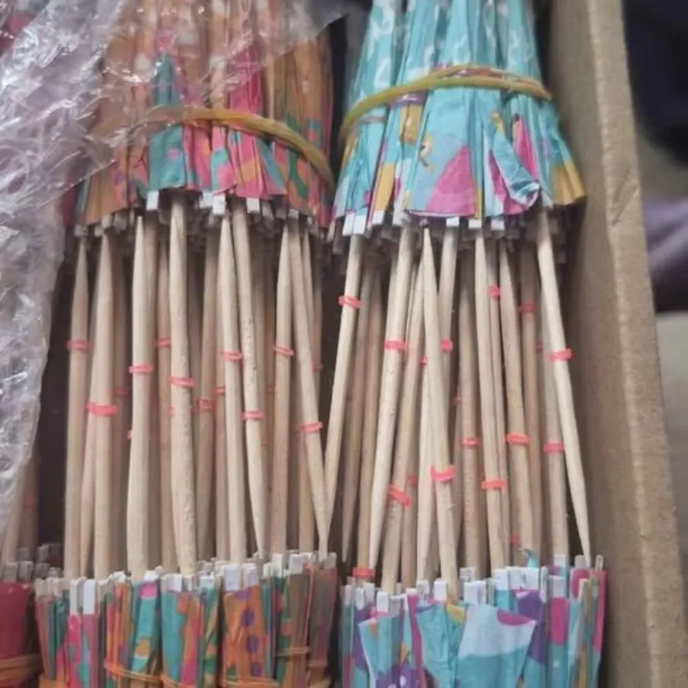 300 Pcs Easter Cocktail Umbrellas for Drinks Easter Decoration Fruit Toothpicks